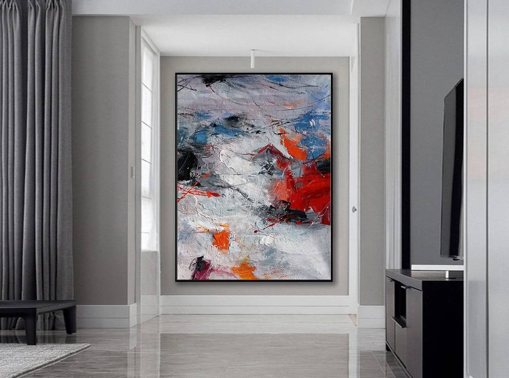Purple Original Hand-painted Contemporary Abstract Canvas Artwork Q2ZA9